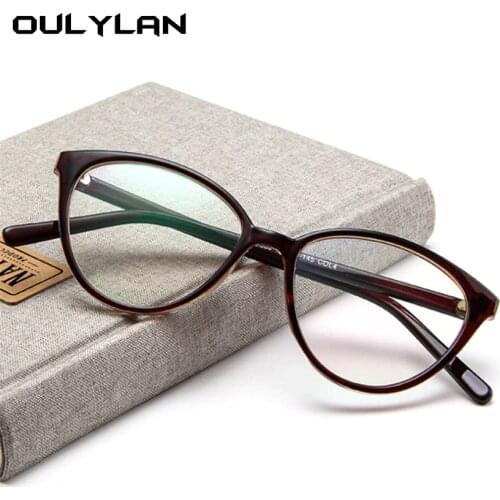 Oulylan Cat Eye Retro Optical Glasses Frames Transparent Glasses Women Frame Ultra Light Frame Clear Lens men Eyeglasses