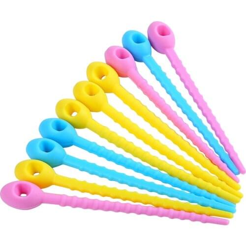 50pcs Self Locking Organizer Cord Management Fasten Wraps Cable Tie Reusable Silicone Multifunctional Clips Soft Kitchen Garden