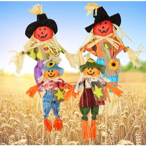 Autumn Fall Harvest Scarecrow Doll Decoration For Garden Home Yard Thanksgiving Halloween Decoration Party Supplies