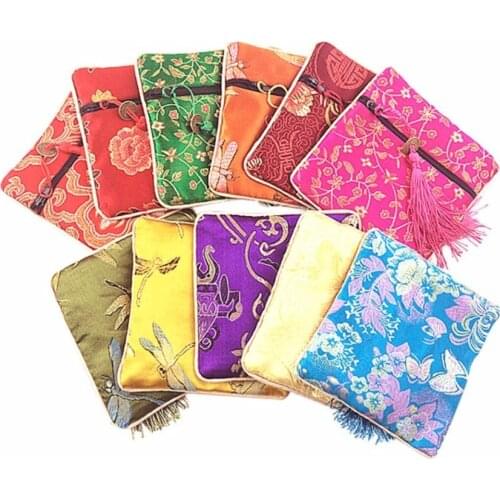 50pcs Cotton Jewelry Gift Pouch Silk Jewelry Storage Organizer Bag Gift Bag Coin Tassel Decoration Chinese Styles Jewelry Bag