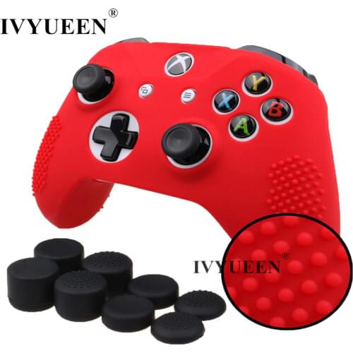 IVYUEEN Anti-slip Case for Xbox One X S Controller Protective Silicone Skin Cover with Extra Height Thumbstick Grips Cap