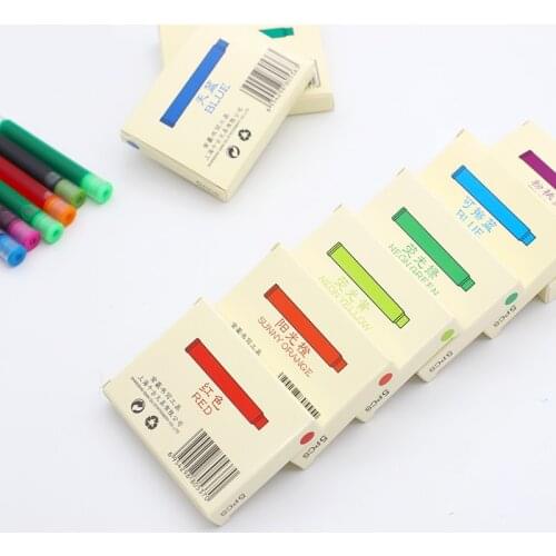 60 Pcs/Lot Fountain Pen Ink 12 Color 2.6mm Universal Cartridge Refill Supplies Wholesale Stationery Office School Material EB294