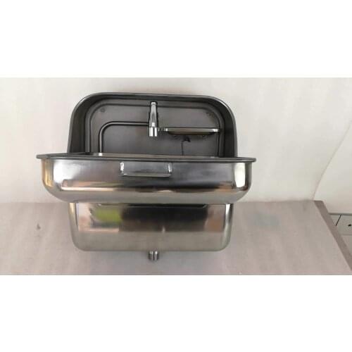 RV Boat SS Folding Sink with Integrated Faucet 370*390*180/375mm GR-595