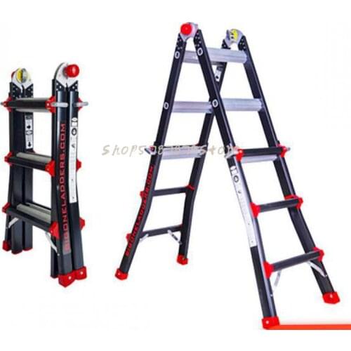 Telescopic Ladder Family Herringbone Tactical Portable Engineering Lift Thickened Aluminum Alloy Folding Multifuncti