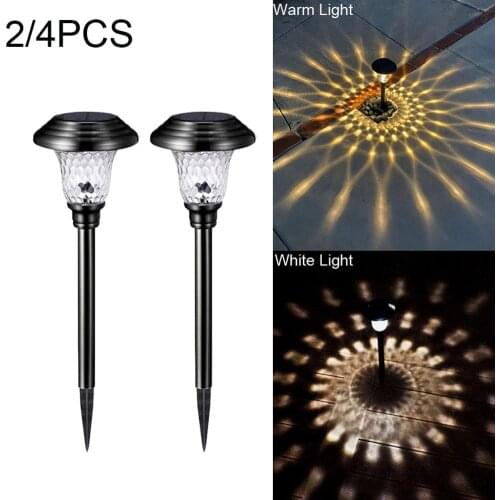 Solar Pathway Lights Outdoor, 2/ 4 Pack Glass Solar Garden Lights Waterproof Auto On/Off Solar Powered Landscape LED Lighting