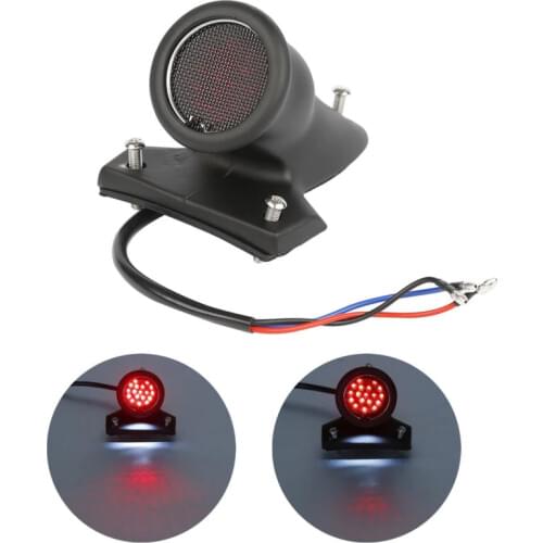 12 V LED Rear Motorcycle Chrome Black Brake Tail Light With Mesh Lens For Harley Bobber Chopper