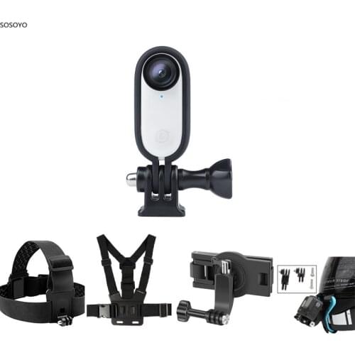 Protective Frame Shell Mount 1/4 Adapter Border Chest Strap Backpack Clip Headband Helmet Stand Set For Insta360 Go2 Accessories