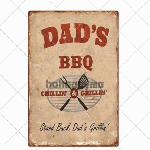 DADS BBQ Tin Signs Vintage Metal Plaques Wall Poster Retro Plates Bar Pub Kitchen Party Zone Decoration Home Decor 20*30cm
