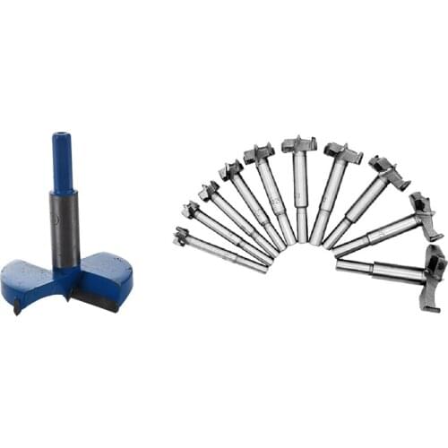 1 Pcs 70mm Cutting Diameter Hinge Boring Drill Blue Gray & 10Pcs Wood Milling Cutter Window Woodworking Hinge Hole Saw