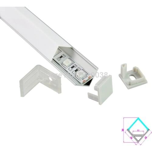 10 Sets/Lot Right Angled Anodized Silver LED aluminum profile AL6063 Aluminium led profile alu led channel for Cabinet light
