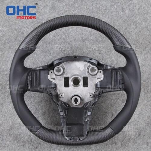 100% Real Carbon Fiber Steering Wheel compatible for Tesla Model 3