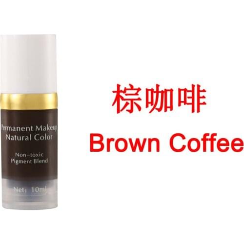 2pcs/set permanent makeup pigment cosmetic manual 3d eyebrow tattoo ink colors vacuum sterile package 10ml brown coffee