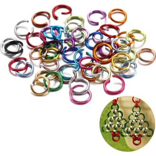 300Pcs/Lot 6-10mm Metal Multicolor Aluminum Soft Open Jump Ring Split Rings Connectors for DIY Jewelry Making Findings Supplies