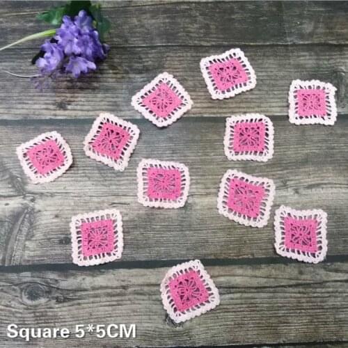 5PCS Modern Pink Rose Cotton Lace Applique Crochet Sew On Pacthes Sticker Dress Guipure DIY Sewing Handicraft Accessories