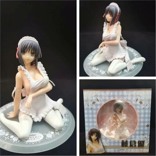 Anime fujikura yuu maid outfit apron beautiful girl 15 cm PVC figure ornament model toy gift
