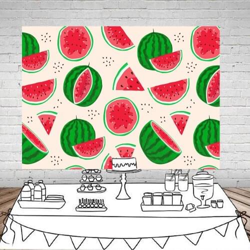 Watermelon photography Backdrop Summer photo background baby shower birthday party banner cake dessert table studio props B-14