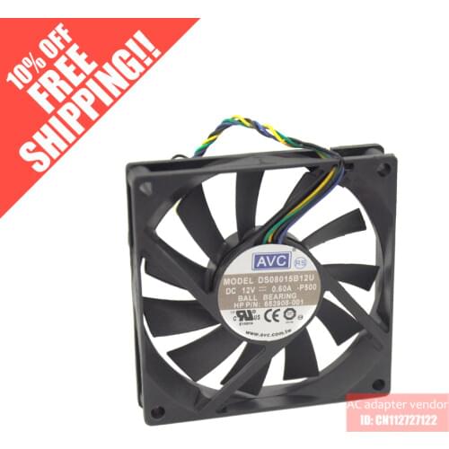 AVC DS08015B12U 80*80*15 12V 0.60A PWM cooling fan