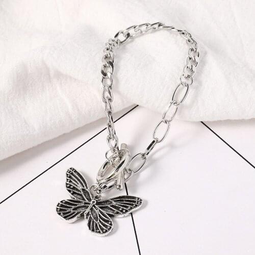 Vintage Butterfly Bracelet for Women Simple Adjustable Silver Color Bracelets Pulseras Mujer Jewelry Gifts Charm Bracelet