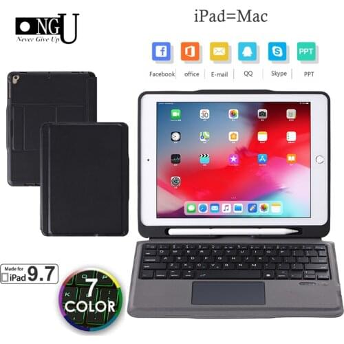 Touchpad Keyboard Case for iPad 9.7 2017 2018 5th 6th Gen Bluetooth Keyboard for iPad Air 1 2 Pro 9.7 Smart Cover for iPad 5 6