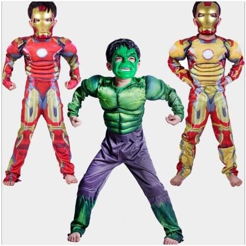 Harajuku Cosplay Anime character Child Hulk Muscle Halloween Costumes disfraces infantiles superheroes Carnival Cosplay masks
