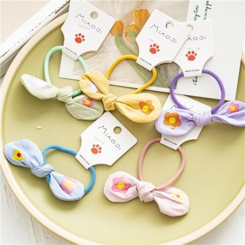 Ruoshui Kids Bowknot Hair Ties Girls Scrunchies Elastic Hairband Children Hair Accessories Baby Elsatic Hairband Hair Ties
