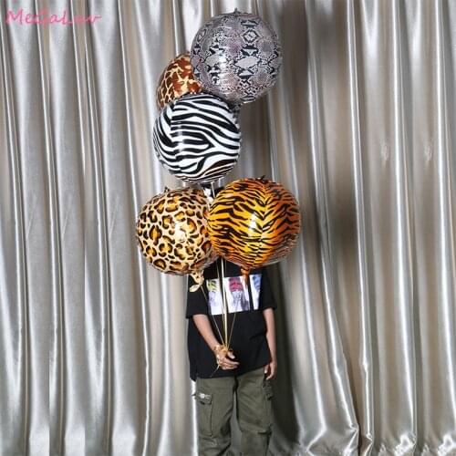 4D Animal Foil Balloon Tiger Giraffe Zebra Leopard Print Ballons Kids Birthday Party Decor Globos Baby Shower Supplies Ball