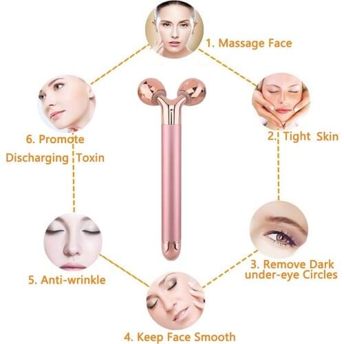 Electric Roller Beauty bar Face Massage Tool Facial Beauty Vibration Massager Stick Lift Skin Tightening Wrinkle Bar Skin Care