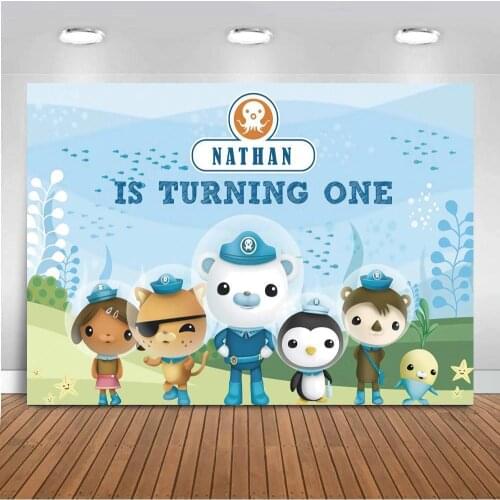 Under Sea World Bulk Captain Cartoon Backdrop Photography Underwater Turning One Birthday Kids Party Photo Backgrounds