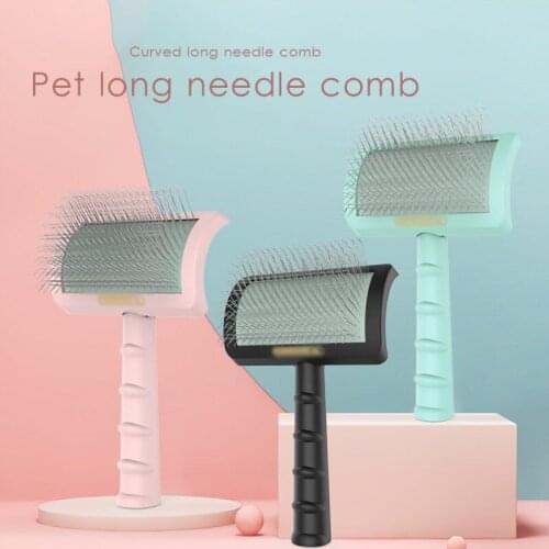 Stainless Steel TeethPet Comb With 120° Angle Lengthened Toughness Arc Type Give Your Lovely Pet Most Comfortable Experience Su