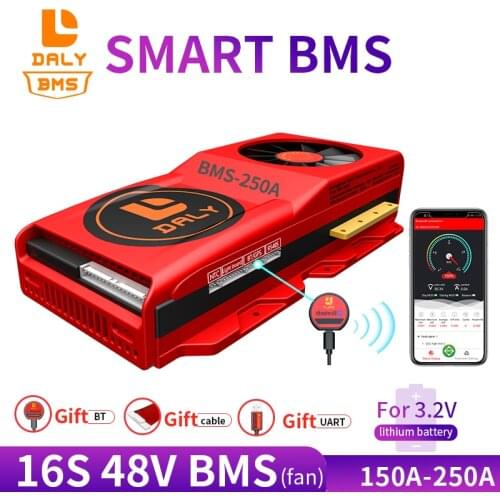 Lifepo4 48V 16s Smart BMS 18650 Battery Protection Board BMS balanced 150A 200A 250A 485 USB device CAN UART Bluetooth APP