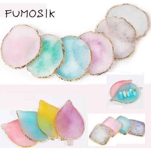 1 Pcs Resin Stone Color Palette False Nail Tips Drawing Nail Color Palette for Nail Color Mixing Display Manicure Polish Gel Too