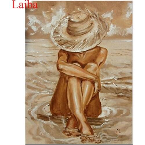 Painting diamondAbstract, beautiful woman on the beach embroidery 5D rhinestone mosaic diamond inlaid pattern