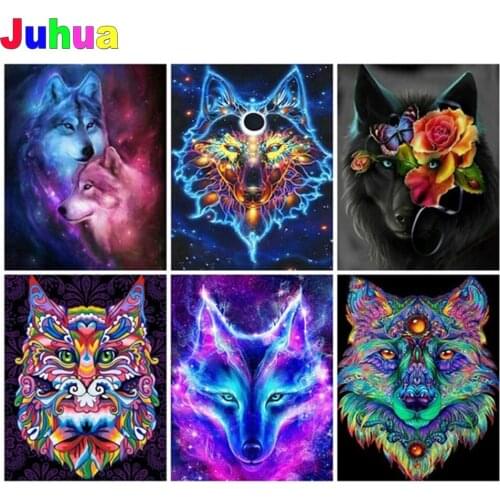 Animal Picture 5d DIY Diamond painting full round/square wolf diamond emboridery mosaci diamond stitch Home Decor drop shipping
