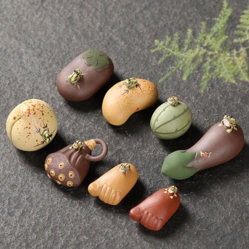 Ceramic tea pets, water spray frogs, purple sand ornaments, fine tea and tea art, home decoration, garden potted ornaments
