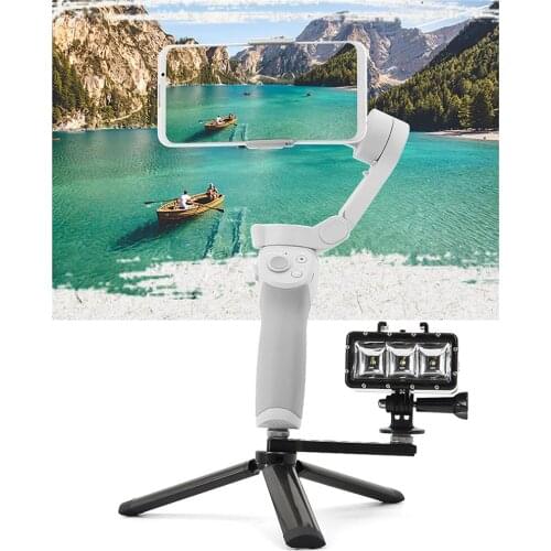 Camera Tripod Bracket Stand Mount with LED Extension Set for DJI OM 4/OSMO mobile3/mobile2 Accessories