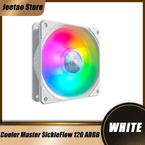 Cooler Master SickleFlow 120 ARGB White Edition 12cm 5V3PIN Addressable PWM with New Silent Driver Computer Case CPU Cooling Fan