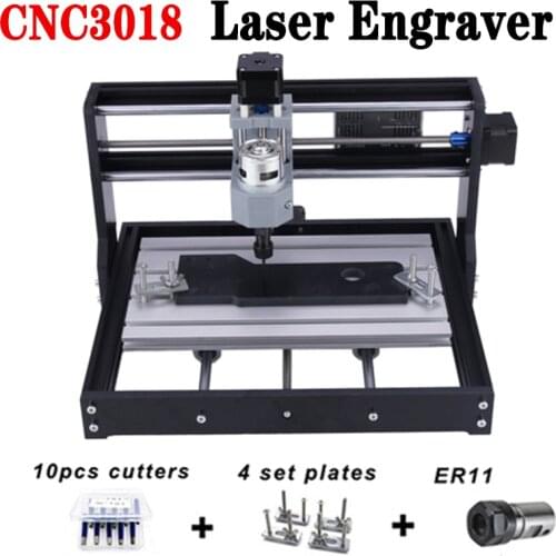 CNC 3018 PRO Laser Engraver Wood Router ER11 DIY Engraving Machine for Wood PCB PVC Windows XP/ Win 7/ Win 8/ Win10 Home