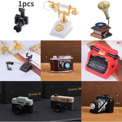 1pcs 1:12 Dollhouse Miniature Phone Camera Simulation TV Phonograph Sewing Machine Model Doll Accessories Decoration Toys