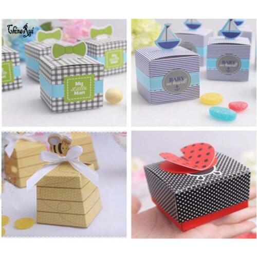 Cartoon cute boat candy chocolate gift box for wedding birthday baby shower tea party favor decoration