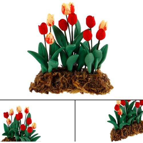 2019 New 1/12 Scale Miniature Resin Hanging Tulip Flower Dollhouse Fairy Garden Decor Doll House Accessories Toys & Hobbies