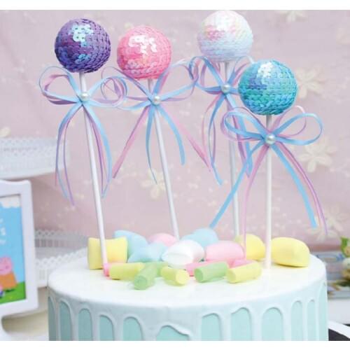 Cake toppers banner for Cupcake Wrapper Baking Cup birthday tea party bar Sweetheart Table decor baby shower Sequins ball