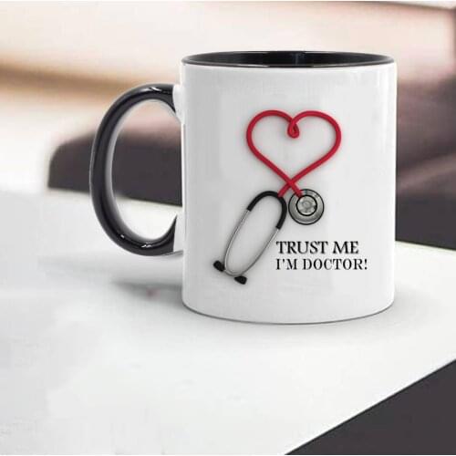 TRUST ME I AM Doctor Gift Mug Hospital Colleagues or Medical University Student Friends Mug 11oz Ceramic Coffee Tea Mug Cup