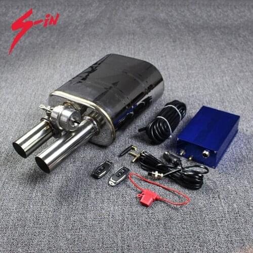 Vacuum Pump Valve Muffler 51mm / 63mm / 76mm Vacuum Exhaust Cutout Valve Muffler 1 Inlet 2 Outlet Stainless Steel Universal Rear