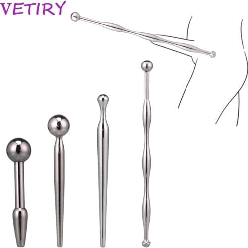 VETIRY Urethral Dilatation Matel Catheters Anal Beads Sex Toy for Men Butt Plug Penis Stimulation Horse Eye Stick Penis Plug