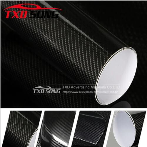 Premium High Glossy Black 5D Carbon Fiber Vinyl 5D Carbon Fibre Wrap 5D Carbon Fiber Film Air Free Bubble For Vehicle Motorcyle