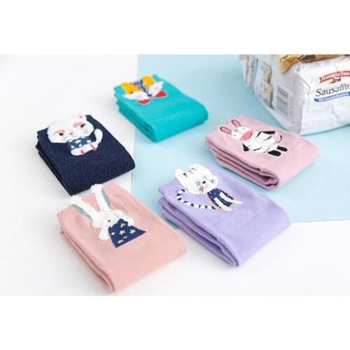 Autumn And Winter New Style Cartoon Cute Japanese And Korean Style Three-Dimensional Pure Cotton Mid-Calf Length Sock For Women