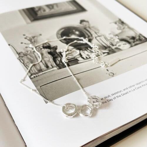 SHANICE French style 925 sterling silver necklace geometric shaped zircon pendant elegant and fashionable all-match clavicle ch