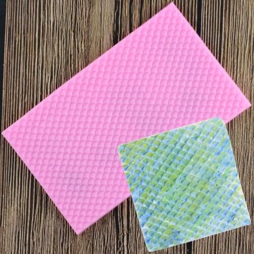 1Pcs Border Mould Lace Mat Mermaid Fish Scale Silicone Mold DIY Fondant Embosser Snake Texture Cake Mold Decoration Mould