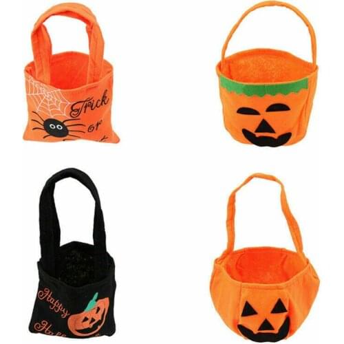 1PC Pumpkin Candy Bags Halloween Cute Gift Bag Food Snacks Hand Bag Halloween Decorative Storage Bag Event Party Supplies