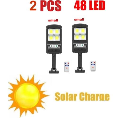 2 pcs tabular oblong 120LED Wireless Solar Lamp With Three Modes Outdoor Waterproof Solar Light Security Lighting For Wall Stree